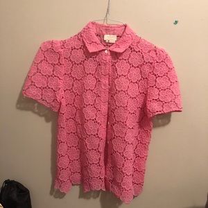 Pink bloom flower lace top
